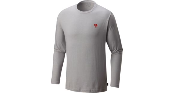 Mountain Hardwear MHW Logo Graphic Long Sleeve T - Men's-Heather Grey Ice-Small