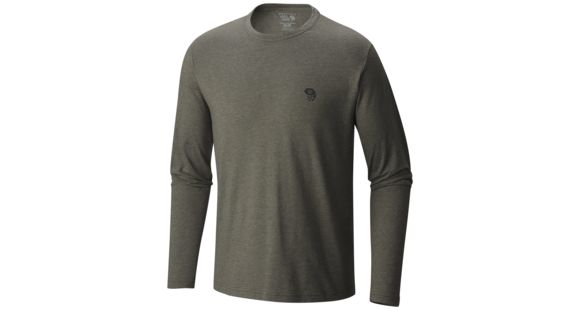 Mountain Hardwear MHW Logo Graphic Long Sleeve T - Men's-Heather Peatmoss-Large