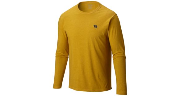 Mountain Hardwear MHW Logo Graphic Long Sleeve T - Men's-Heather Inca Gold-Large