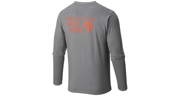 Mountain Hardwear MHW Logo Graphic Long Sleeve T - Men's-Heather Titanium-Medium