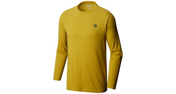 Mountain Hardwear MHW Logo Long Sleeve T - Men's, Heather Dark Citron, Small, 1817791359-S