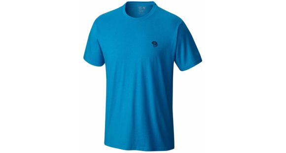 Mountain Hardwear MHW Logo Short Sleeve T - Men's-Heather Dark Compass-Small