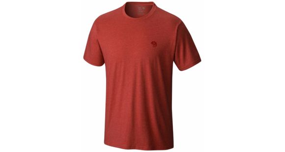 Mountain Hardwear MHW Logo Short Sleeve T - Men's-Heather Dark Fire-Medium