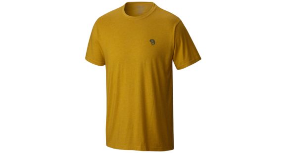 Mountain Hardwear MHW Logo Short Sleeve T - Men's-Heather Inca Gold/Grey-Medium