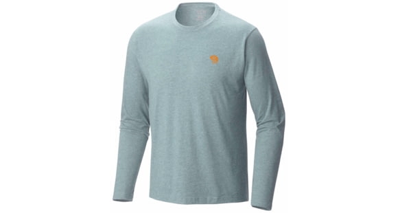 Mountain Hardwear MHW Logo Tee Long Sleeve - Men's-Heather Ice Shadow-Medium