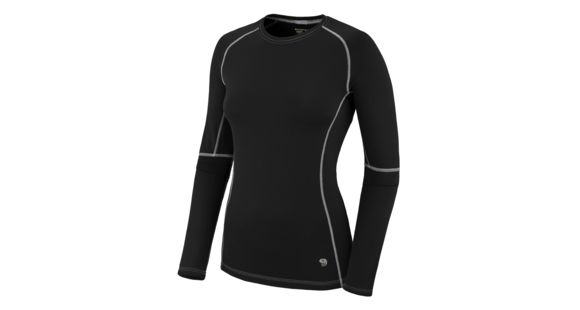 Mountain Hardwear Micro Power Stretch Long Sleeve Crew - Women's-Black-Large