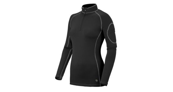 Mountain Hardwear Micro Power Stretch Zip Tee - Women's-Black-Large