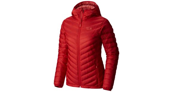 Mountain Hardwear Micro Ratio Hooded Down Jacket - Women's-Scarlet Red-Medium