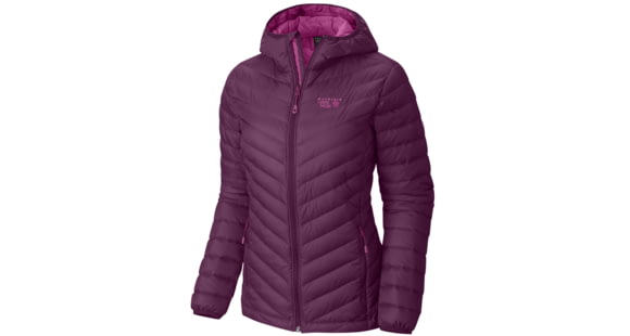 Mountain Hardwear Micro Ratio Hooded Down Jacket - Women's-Dark Raspberry-Medium