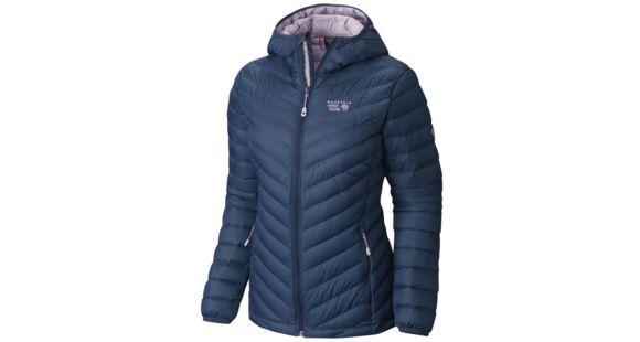 Mountain Hardwear Micro Ratio Hooded Down Jacket - Women's-Zinc/Phantom Purple-X-Small