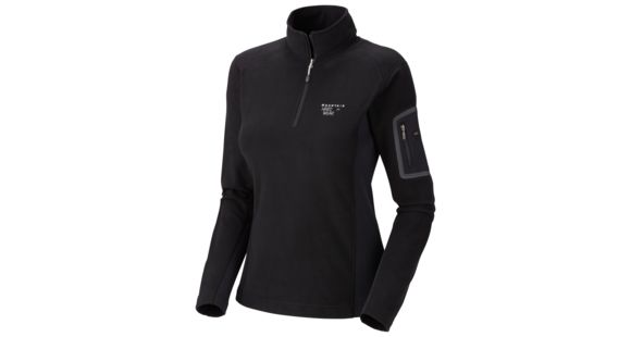 Mountain Hardwear Microstretch Zip T - Women's-Black-Large
