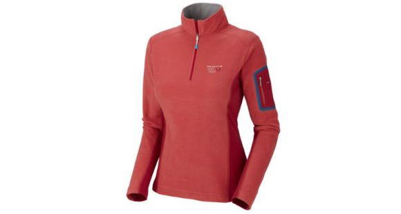 Mountain Hardwear Microstretch Zip T - Women's-Poppy/Ruby-Small
