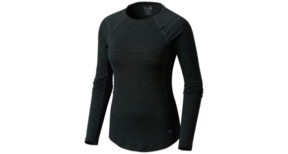 Mountain Hardwear Mighty Stripe Long Sleeve T - Women's, Stealth Grey, L, 1648631006-L