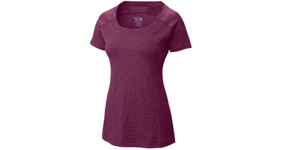 Mountain Hardwear Mighty Stripe Short Sleeve T - Women's-Red Plum-X-Large