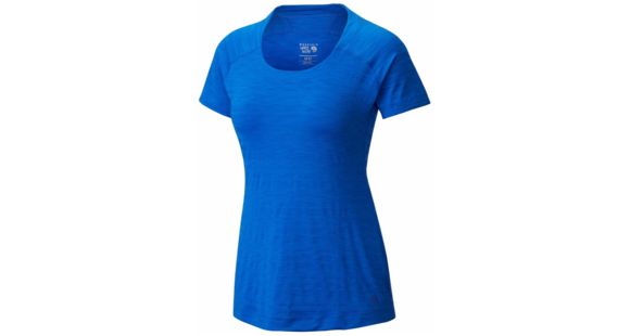 Mountain Hardwear Mighty Stripe Short Sleeve T - Women's-Bright Island Blue-Small