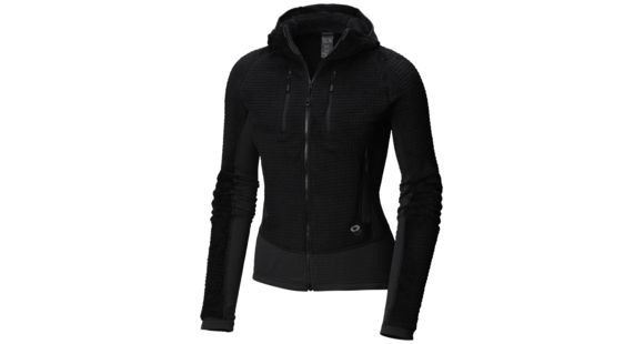 Mountain Hardwear Monkey Grid Hooded Fleece Jacket - Women's, Black, Large, 1792951010-L