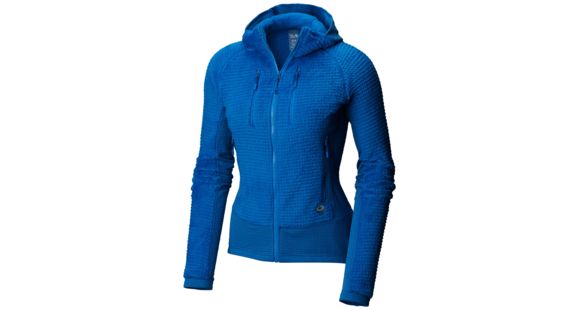 Mountain Hardwear Monkey Grid Hooded Fleece Jacket - Women's, Prism Blue, Large, 1792951453-L