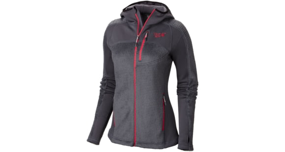 Mountain Hardwear Monkey Woman Grid Jacket - Women's-Graphite/Bright Rose-X-Large