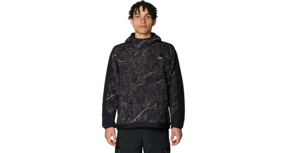 Mountain Hardwear Apres Pro Fleece Hoody - Men's, Shark Treecover Print, Black, L, 2166351011-011-L