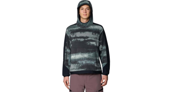 Mountain Hardwear Apres Pro Fleece Hoody - Men's, Thunderhead Grey Patchwork Print, M, 2166351337-337-M