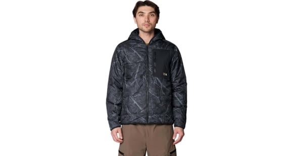 Mountain Hardwear Apres Pro Insulated Hooded Jacket - Men's, Shark Treecover Print, Black, S, 2131801011-011-S