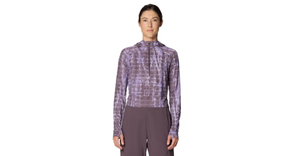 Mountain Hardwear Crater Lake Half Zip Crop Hoody - Women's, Purple Sage Prismatic Print, XL, 2068771-574-XL