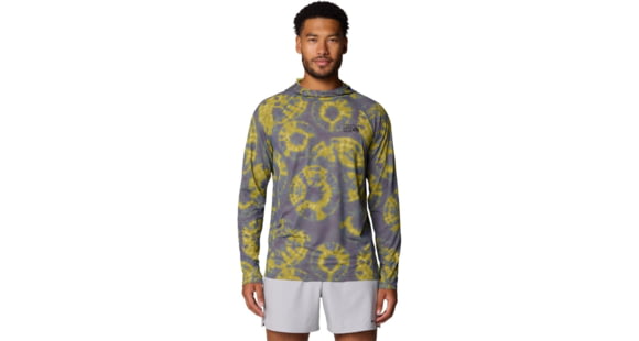 Mountain Hardwear Crater Lake Long Sleeve Hoody - Men's, Adriatic Blue Spore Dye Print, S, 190423038251