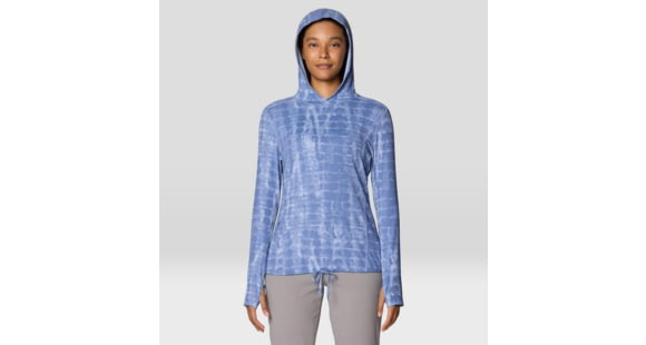 Mountain Hardwear Crater Lake Long Sleeve Hoody - Women's, Best Coast Blue Prismatic Print, XL, 1829681-449-XL