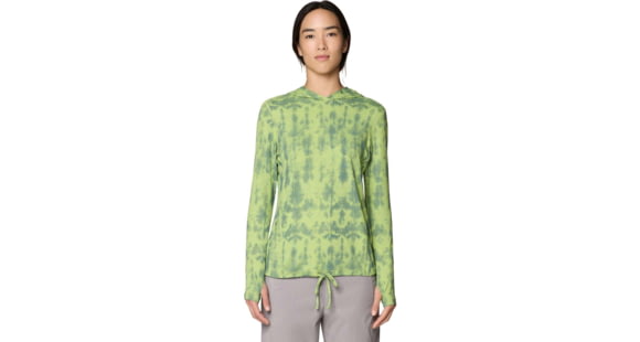 Mountain Hardwear Crater Lake Long Sleeve Hoody - Women's, Bright Lichen Shadowdye XS Print, M, 1829681363-363-M