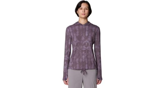 Mountain Hardwear Crater Lake Long Sleeve Hoody - Women's, Purple Sage Shadowdye XS Print, M, 1829681574-574-M
