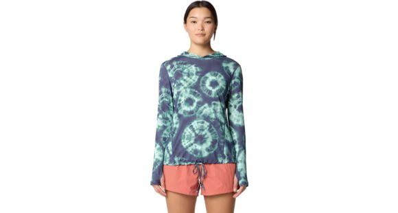 Mountain Hardwear Crater Lake Long Sleeve Hoody - Women's, Lapis Dusk Spore Dye Print, L, 190423022953