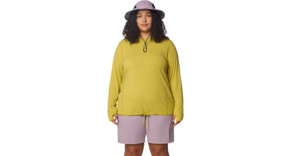 Mountain Hardwear Crater Lake Extended LS Hoody - Women's, Bright Olive, 1X, 190423023264