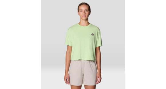 Mountain Hardwear Fossils W Boxy Crop Top - Women's, Frozen In Lime, L, 2149631-386-L
