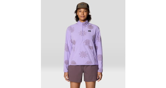 Mountain Hardwear Microchill Half Zip Sweatshirt - Women's, Harbor Violet Screens Print, L, 2104261-560-L