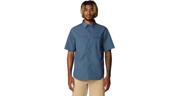 Mountain Hardwear Stryder Short Sleeve Shirt - Men's, Moon Blue Ripstop, S, 190423018321