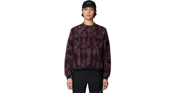 Mountain Hardwear Summit Grid Big Grid Crew - Women's, Deep Mulberry Shadowdye Print, S, 2170631510-510-S