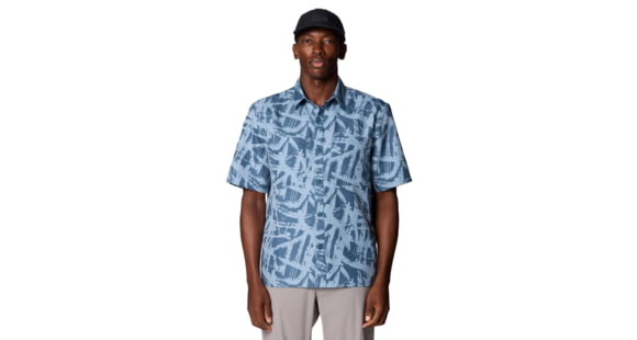 Mountain Hardwear Sun Drift Cooling Printed Short Sleeve Shirt - Men's, Element Brushstrokes Print, M, 2162301-435-M