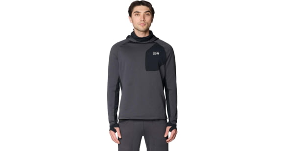 Mountain Hardwear Up First Tech Fleece Hoody - Men's, Shark Heather, Black, XXL, 2114021011-011-XXL