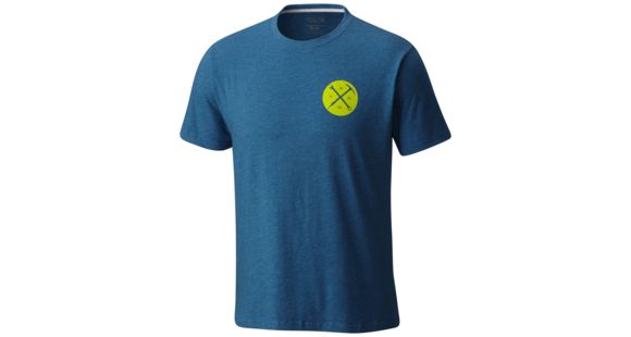 Mountain Hardwear Mountain Mechanic Crest Short Sleeve Shirt - Men's-Heather Phoenix Blue-Small