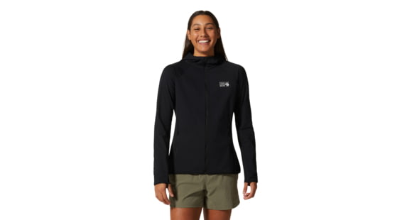 Mountain Hardwear Mountain Stretch Full Zip Hoody - Women's, Small, Black, 1982621010-Black-S