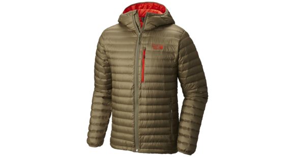 Mountain Hardwear Nitrous Hooded Down Jacket - Men's-Stone Green-X-Large