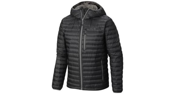 Mountain Hardwear Nitrous Hooded Down Jacket - Men's-Shark/Titanium-X-Large
