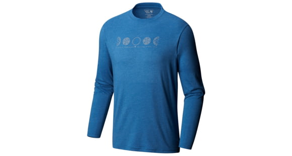 Mountain Hardwear Phases of the Space Station Long Sleeve, Heather Nightfall Blue, XXL, 1792821449-XXL