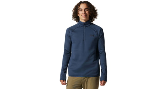 Mountain Hardwear Polartec Power Stretch 1/4 - Men's, Zinc, Large, 1993431492-L