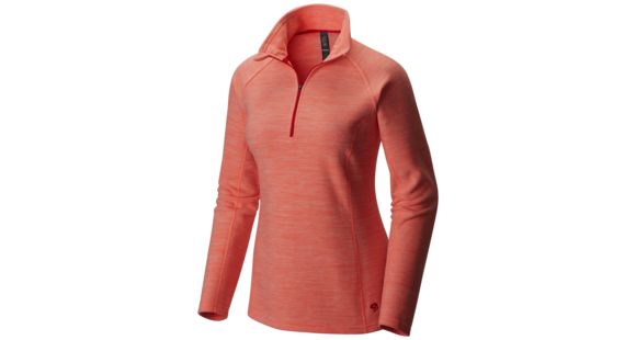 Mountain Hardwear Snowpass Fleece Zip T - Women's-Heather Coralescent-Large
