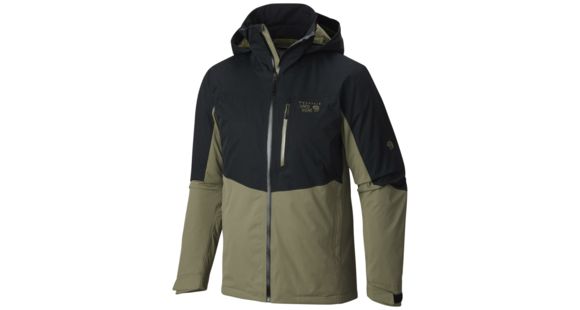 Mountain Hardwear South Chute Jacket - Men's-Black/Stone Green-Medium