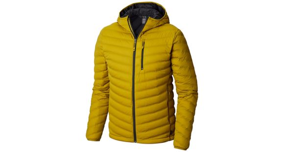Mountain Hardwear Stretchdown Hooded Outdoor Jacket - Men's, Dark Citron, 2XL, 1855761358-XXL