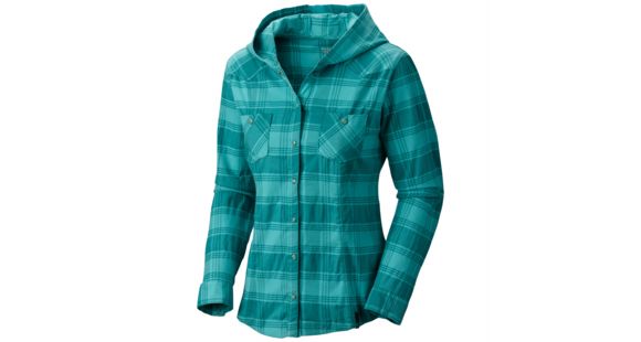 Mountain Hardwear Stretchstone Flannel Hooded Shirt - Women's-Bright Emerald-2