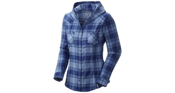 Mountain Hardwear Stretchstone Flannel Hooded Shirt - Women's-Cool Wave-4