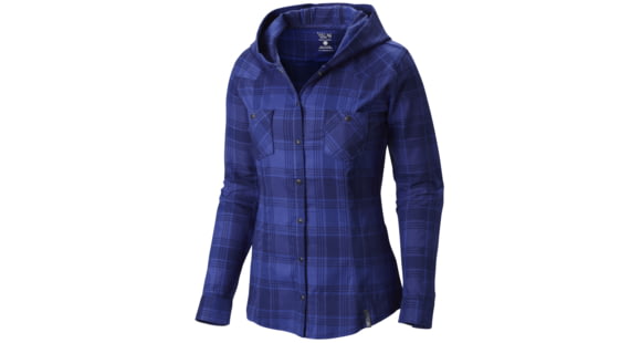 Mountain Hardwear Stretchstone Flannel Hooded Shirt - Women's-Ebony Blue-4